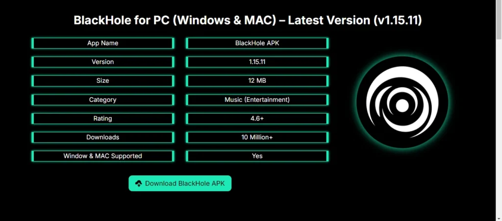 BlackHole for PC (Windows & MAC) - Latest Version (v1.15.11) 4 Download BlackHole APK